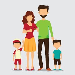 Family portrait vector illustration