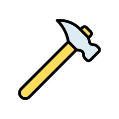plumber icons related plumber hammer with stick vector with editable stroke,