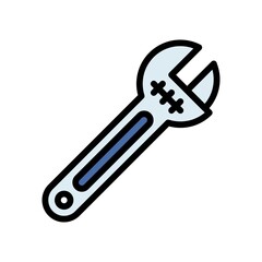 plumber icons related plumber wrench with handle vector with editable stroke,
