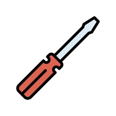 plumber icons related plumber screwdriver with handle for work vector with editable stroke,