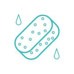 Sponge blue outline vector illustration