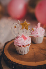 cupcakes with frosting and sprinkles