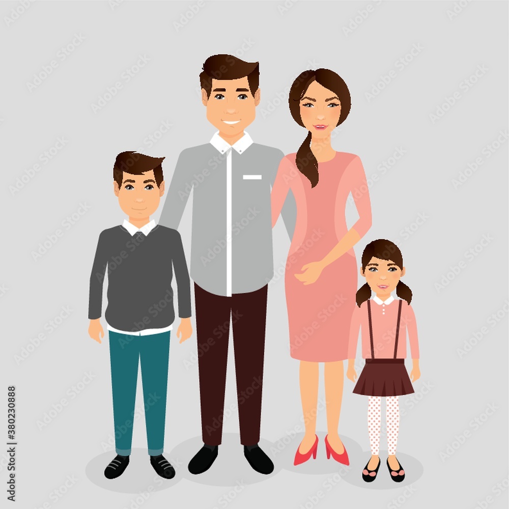 Poster family portrait vector illustration