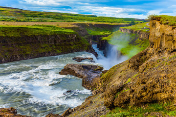 Water crash into a narrow gorge