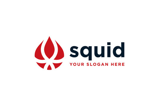 creative squid logo design vector