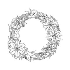 Intricate flower wreath design