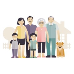 Family portrait vector illustration