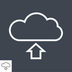 Cloud Storage Thin Line Vector Icon. Flat icon isolated on the black background. Editable EPS file. Vector illustration.