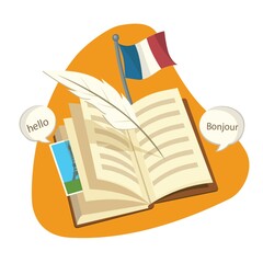 Learning French vector illustration concept © captainvector