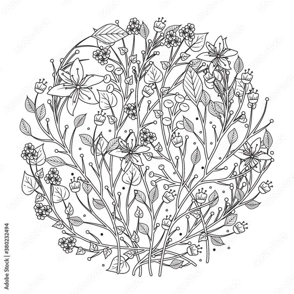 Sticker intricate floral design vector illustration