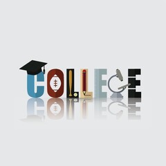 College lettering vector illustration design