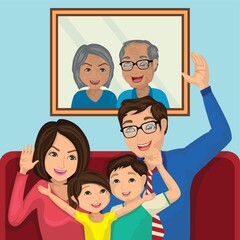 Family with photo frame