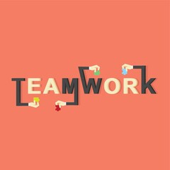 Teamwork lettering design
