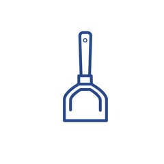 Dustpan blue outline vector illustration