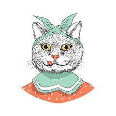 Cartoon cat vector illustration