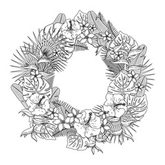 Intricate flower wreath design