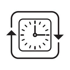Clock icon with rotating arrows