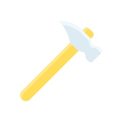 plumber icons related plumber hammer with stick vector in flat style,