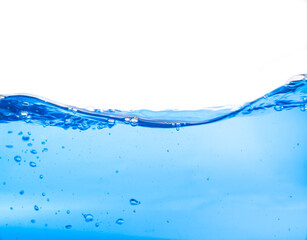 Blue water wave isolated on white background