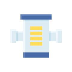 plumber icons related water pipe filter with nuts vector in flat style,