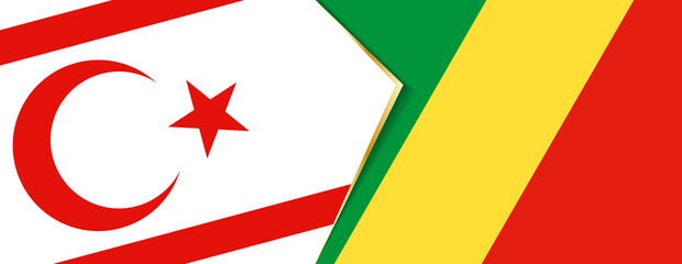 Northern Cyprus and Congo flags, two vector flags.