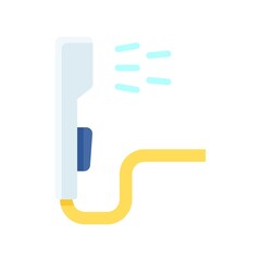plumber icons related hand shower or phone shower with water and pipe vector in flat style,