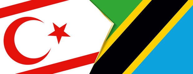 Northern Cyprus and Tanzania flags, two vector flags.