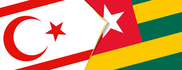 Northern Cyprus and Togo flags, two vector flags.