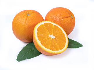 Clipping path. Orange slice isolated on white background