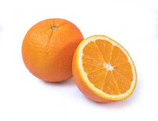Clipping path. Orange slice isolated on white background