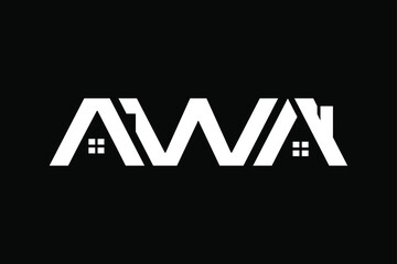 Letter AWA with home for design concept. Very suitable in various business purposes, also for icon, logo symbol and many more. - obrazy, fototapety, plakaty