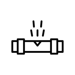 plumber icons related water pipe leaking or leakage with nuts vector in lineal style,