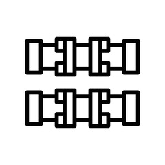 plumber icons related water pipe or pipe flange with nuts vector in lineal style,