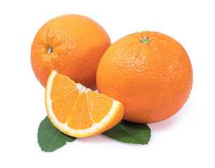 Clipping path. Orange slice isolated on white background