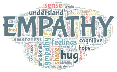 Fototapeta premium Empathy vector illustration word cloud isolated on a white background.