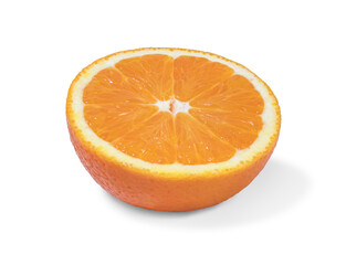 Clipping path. Orange slice isolated on white background