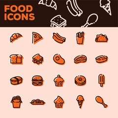 Set of food icons