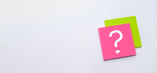 Question mark concept. Stickcs with question mark on white background.