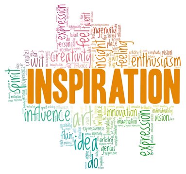 Inspiration vector illustration word cloud isolated on a white background.