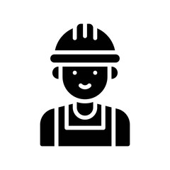 plumber icons related plumber boy with cap and dress vector in solid design,