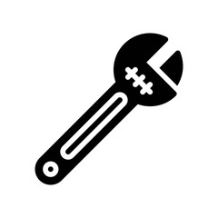 plumber icons related plumber wrench with handle vector in solid design,