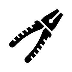 plumber icons related plumber pliers with handle for work vector in solid design,