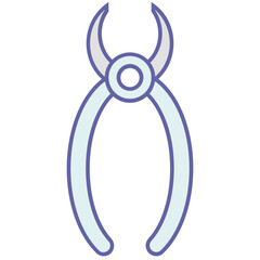 Teeth Extraction Tool Vector, forceps colorful Icon, Dental Pliers Design, Dentistry Equipment Design, 