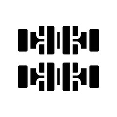 plumber icons related water pipe or pipe flange with nuts vector in solid design,