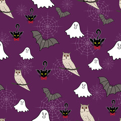 Halloween cute seamless pattern background