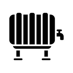 plumber icons related water tank with faucet and stand vector in solid design,
