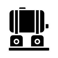 plumber icons related water motor or pump with stand and pipe vector in solid design,