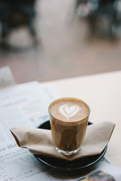 piccolo latte coffee with loveheart