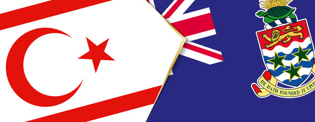 Northern Cyprus and Cayman Islands flags, two vector flags.