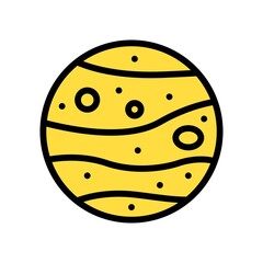 space or planet related mars planet with curved line and circles style vector with editable stroke,